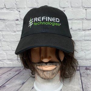 Baseball Hat Cap Strap Back Black Refined Technologies Embroidered FERSTEN